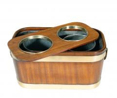 Regency Mahogany and Brass Campaign Double Wine Cooler - 4322958