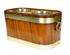 Regency Mahogany and Brass Campaign Double Wine Cooler - 4322983
