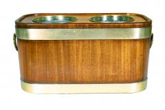 Regency Mahogany and Brass Campaign Double Wine Cooler - 4323011