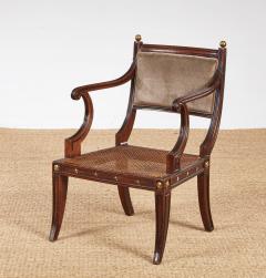 Regency Mahogany and Ebonized Klismos Armchair - 4217936