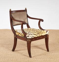 Regency Mahogany and Ebonized Klismos Armchair - 4217941