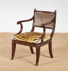 Regency Mahogany and Ebonized Klismos Armchair - 4217942