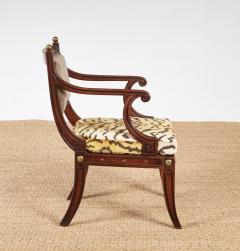 Regency Mahogany and Ebonized Klismos Armchair - 4217944