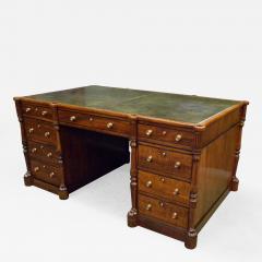 Regency Mahogany and Ebony Inlaid Pedestal Desk - 249624