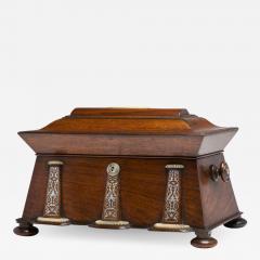 Regency Mother of Pearl Inlaid Rosewood Tea Chest - 1909590