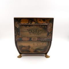 Regency Painted And Penwork Bombe Box on Gilt Lion Paw Feet English circa 1820 - 4623227