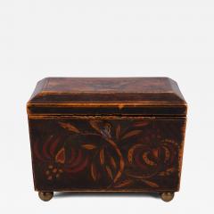 Regency Painted Tea Caddy c 1810 20 - 4456870