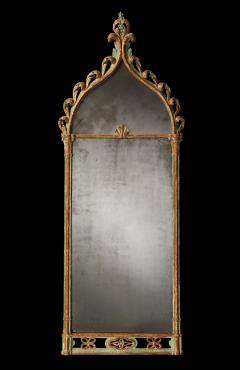 Regency Period Antique Mirror In the Gothic Style with Original Decoration - 1267881