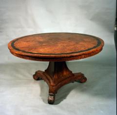 Regency Period Circular Burr Yew Wood Center Table - 1137599