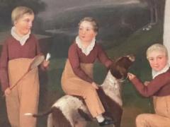 Regency Portrait A Squire And His Family Oil on Canvas - 4130496
