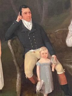 Regency Portrait A Squire And His Family Oil on Canvas - 4130505