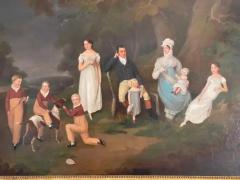 Regency Portrait A Squire And His Family Oil on Canvas - 4130552