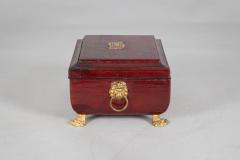 Regency Red Morocco Leather Sewing Box - 2314076