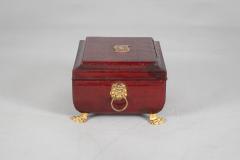 Regency Red Morocco Leather Sewing Box - 2314084