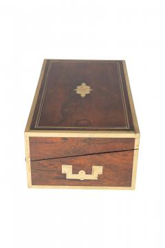 Regency Rosewood And Brass Campaign Traveling Desk Box - 4723228