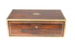 Regency Rosewood And Brass Campaign Traveling Desk Box - 4723249