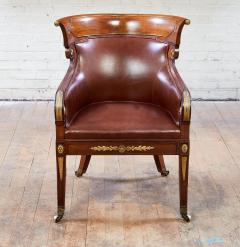 Regency Rosewood and Brass Klismos Armchair - 3618575