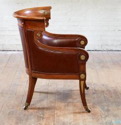 Regency Rosewood and Brass Klismos Armchair - 3618576