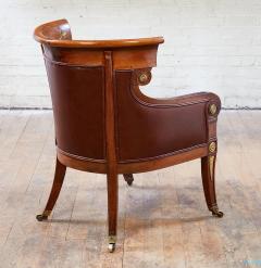 Regency Rosewood and Brass Klismos Armchair - 3618577