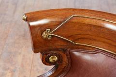 Regency Rosewood and Brass Klismos Armchair - 3618581