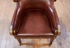 Regency Rosewood and Brass Klismos Armchair - 3618584