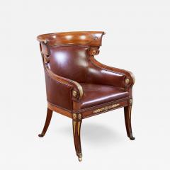 Regency Rosewood and Brass Klismos Armchair - 3620312