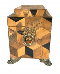 Regency Specimen Wood Parquetry Tea Caddy - 4396633