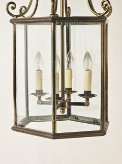 Regency Style Brass Glass Lantern circa 1900 - 4290079