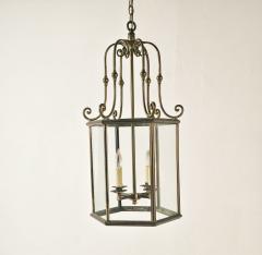 Regency Style Brass Glass Lantern circa 1900 - 4290080