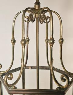 Regency Style Brass Glass Lantern circa 1900 - 4290082