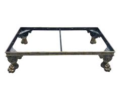 Regency Style Bronze And Steel Leather Top Bench - 4246729