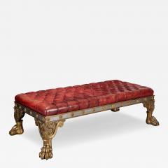 Regency Style Bronze And Steel Leather Top Bench - 4250135