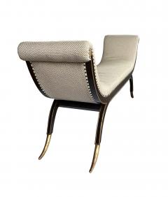 Regency Style Brown Lacquered Parcel gilt Bench with Splayed Supports - 4392354