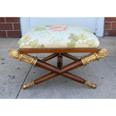 Regency Style Double Sabre Ottoman Stool Bench - 4107684