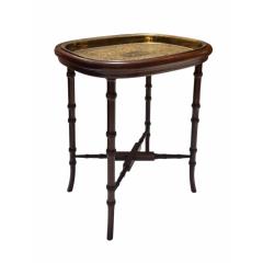 Regency Style Faux Bamboo Single Cocktail Tray Table - 4541898