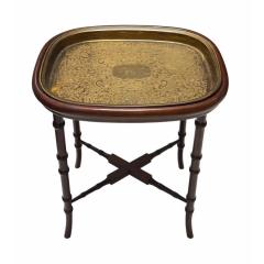 Regency Style Faux Bamboo Single Cocktail Tray Table - 4541901