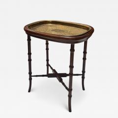 Regency Style Faux Bamboo Single Cocktail Tray Table - 4545506