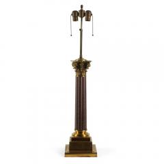 Regency Style Gilt Bronze Scagliola Marble Table Lamp by Rupert Hobbs - 3605102