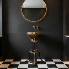 Regency Style Gilt and Faux Porphyry Iron Athenienne Jardinierre Plant Stand - 4502537