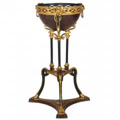 Regency Style Gilt and Faux Porphyry Iron Athenienne Jardinierre Plant Stand - 4502539