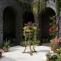 Regency Style Gilt and Faux Porphyry Iron Athenienne Jardinierre Plant Stand - 4502541