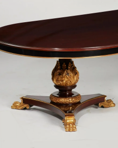 Regency Style Giltwood Double Pedestal Acanthus Leaf Paw Dining Table - 2494527