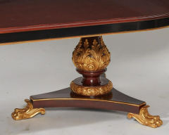 Regency Style Giltwood Double Pedestal Acanthus Leaf Paw Dining Table - 2494538
