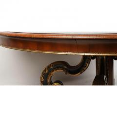 Regency Style Giltwood Mahogany Round Dining Table - 3180895