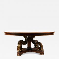 Regency Style Giltwood Mahogany Round Dining Table - 3183065