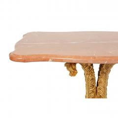Regency Style Giltwood Sienna Marble Top Side or Breakfast Table - 4736615