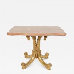 Regency Style Giltwood Sienna Marble Top Side or Breakfast Table - 4738465