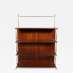 Regency Style Mahogany and Brass Open Bookcase - 3745832