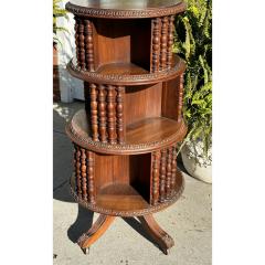 Regency Style Revolving Circular Mahogany Bookcase - 3947111