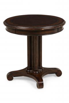 Regency Style Round Mahogany and Leather Center Table - 4668662